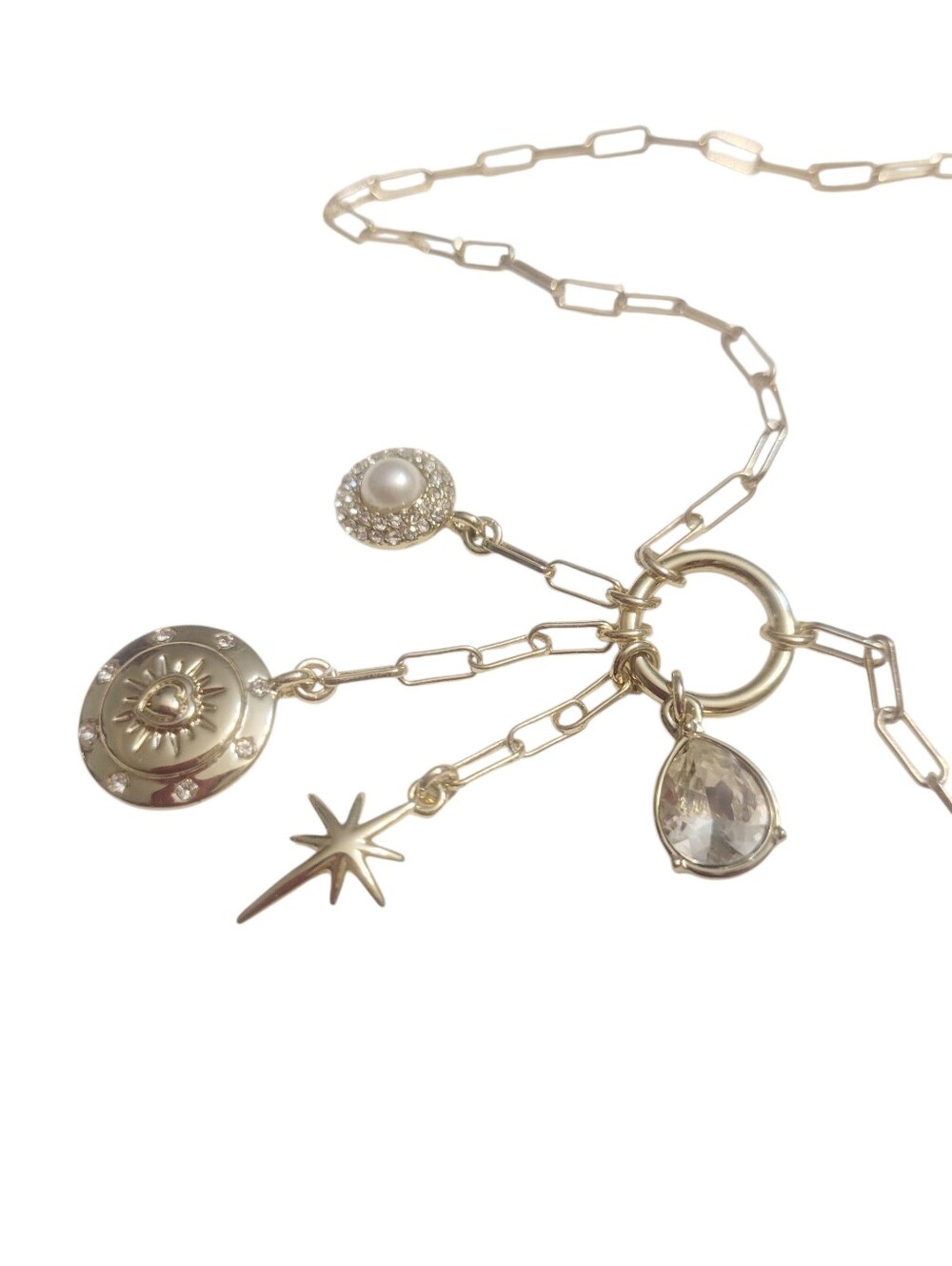 J. Crew Factory Hoop Charm Necklace